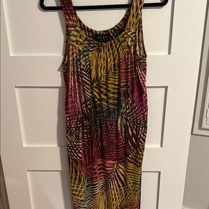 Axcess Yellow and Pink Sleeveless Scoop Neck Sundress size small
